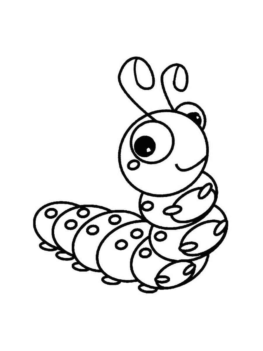 ระบายสี หนอนผีเสื้อน่ารัก