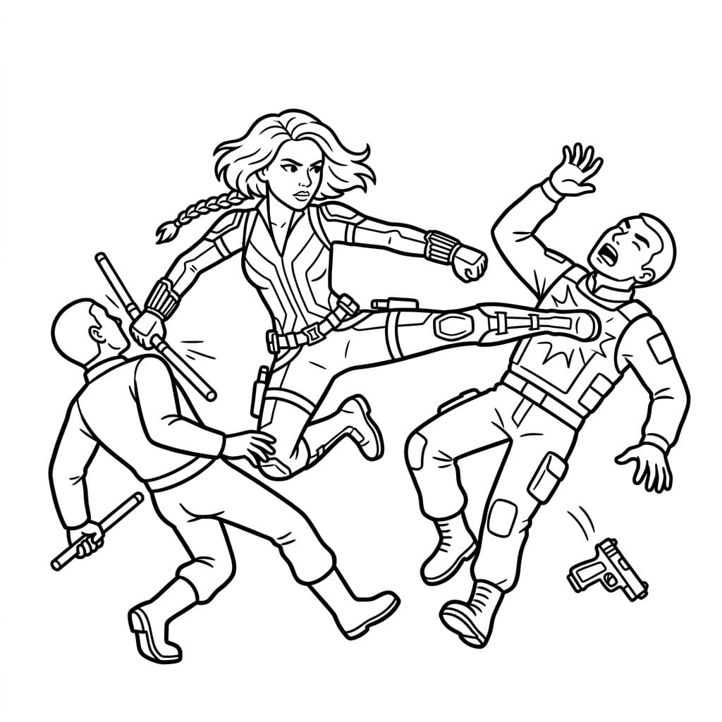 ระบายสี การต่อสู้ของแบล็ควิโดว์