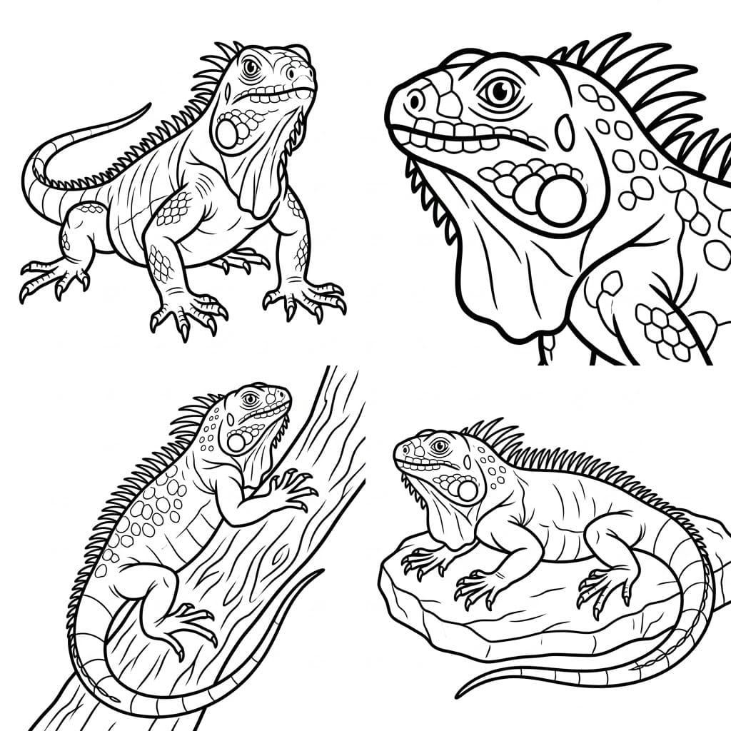 ระบายสี ครอบครัวอิกัวน่า