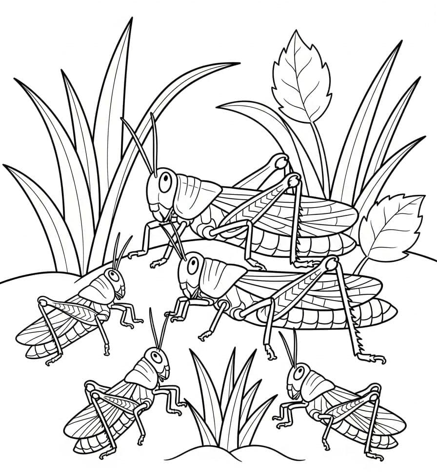 ระบายสี ครอบครัวตั๊กแตน