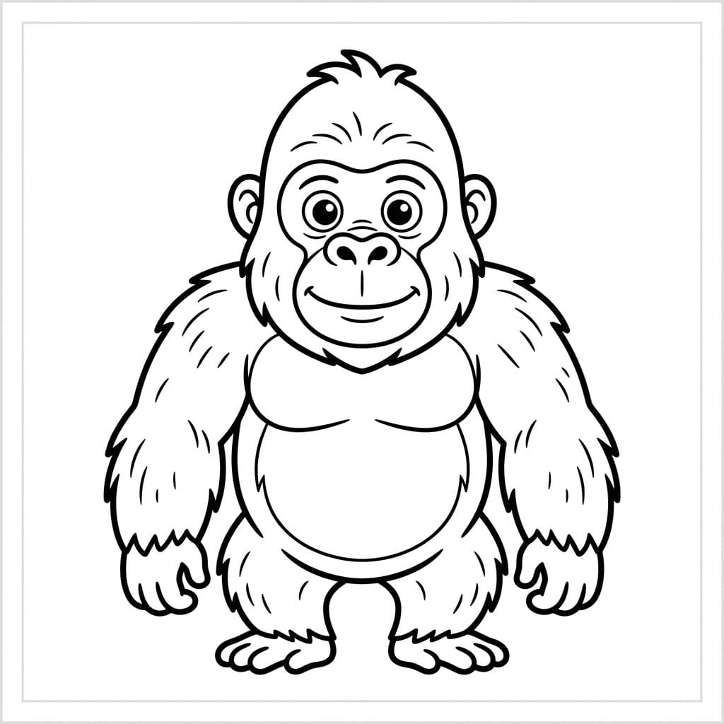 ระบายสี กอริลล่าน่ารัก