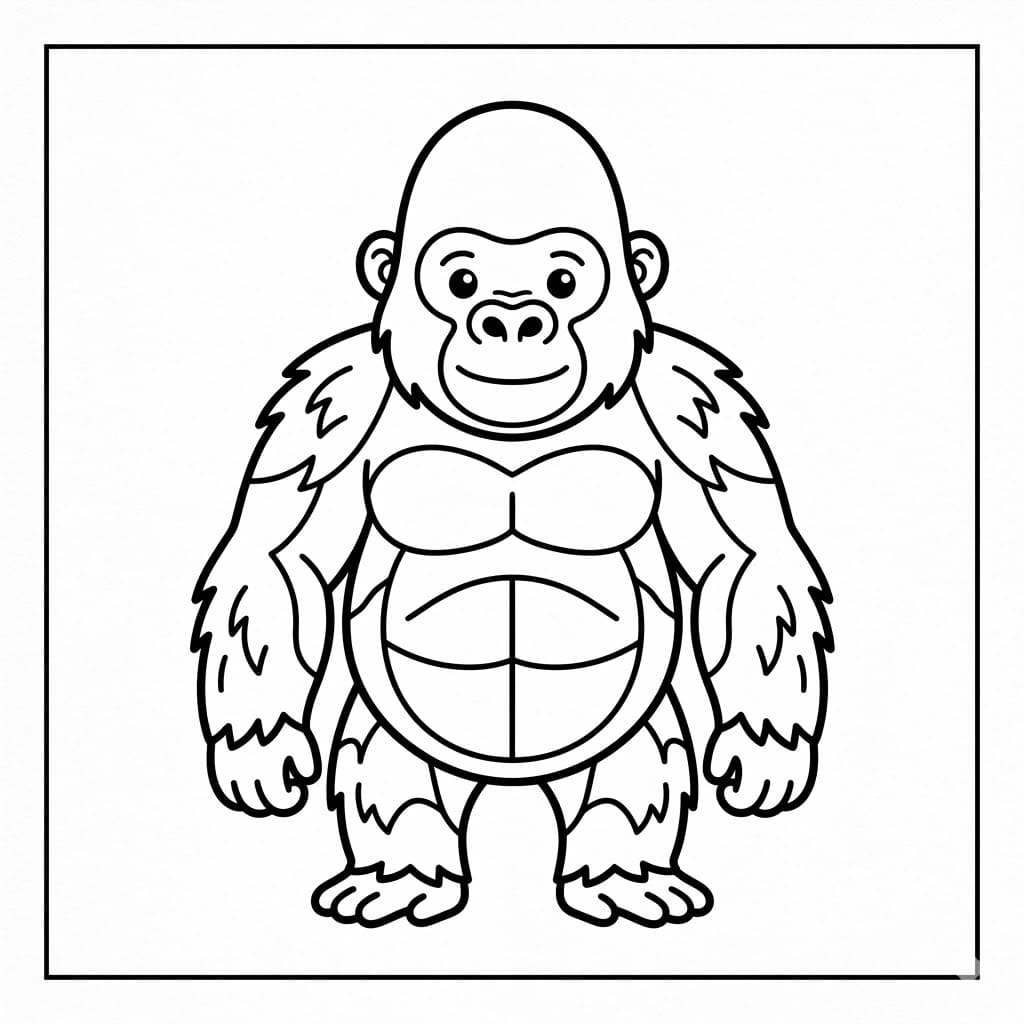 ระบายสี กอริลล่ายืนตัวตรง