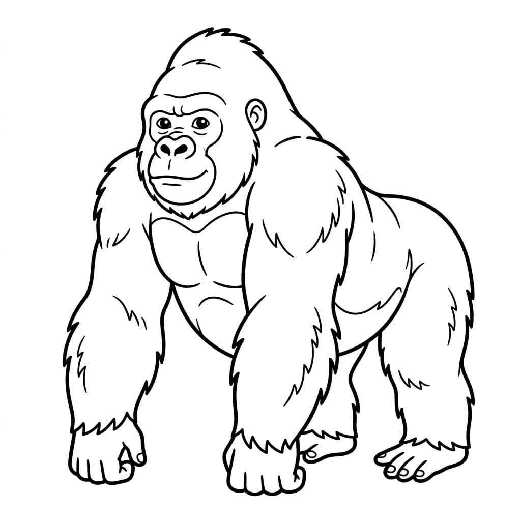 ระบายสี กอริลลาเดินสี่ขา