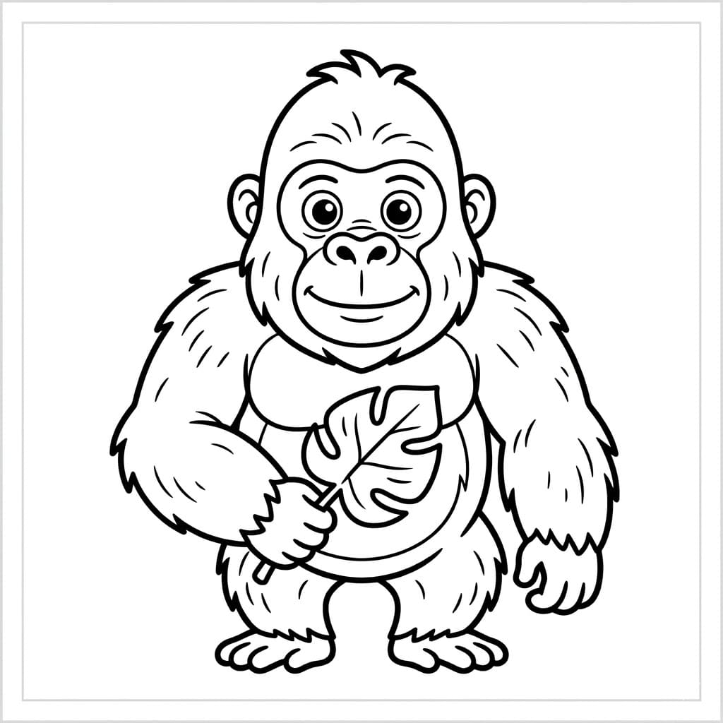 ระบายสี กอริลลากอดอก