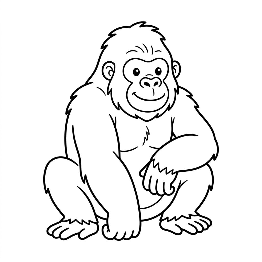 ระบายสี กอริลลานั่งข้าง