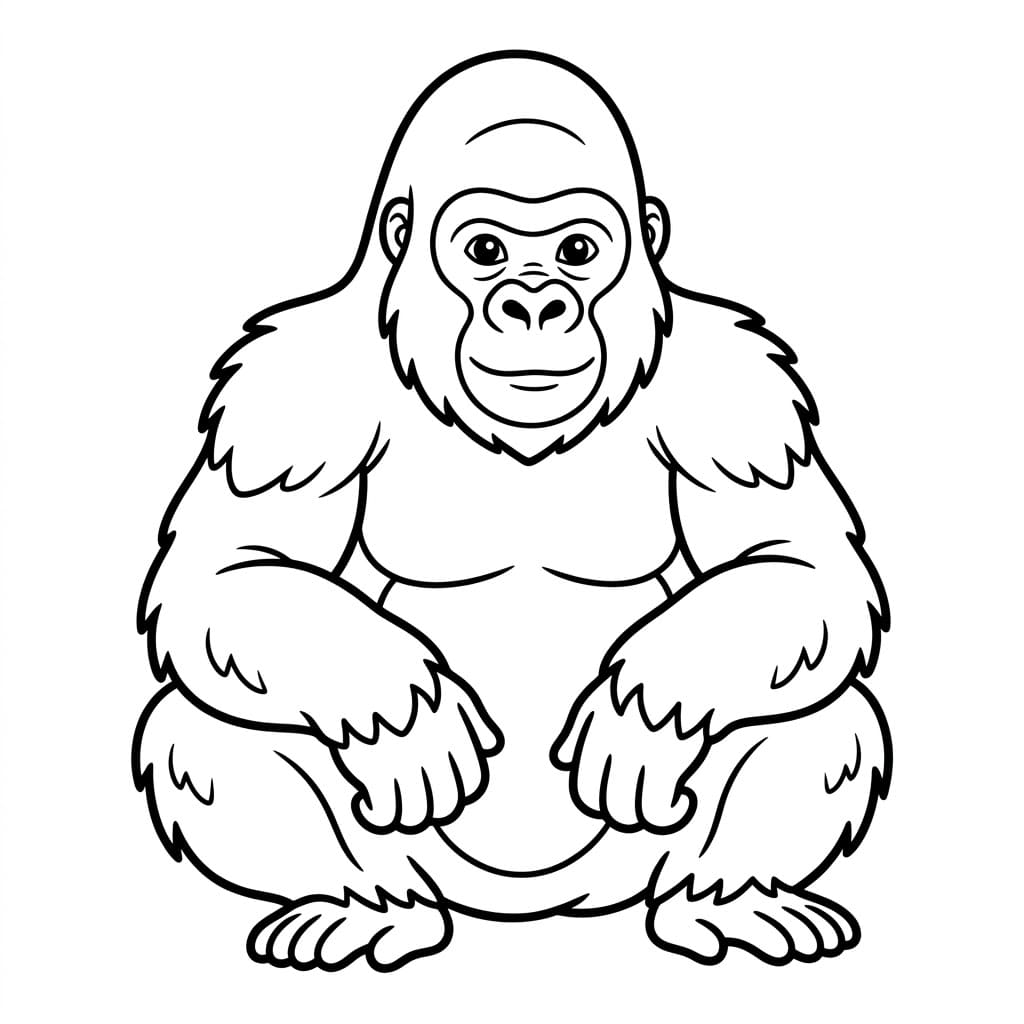 ระบายสี กอริลลานั่งพัก