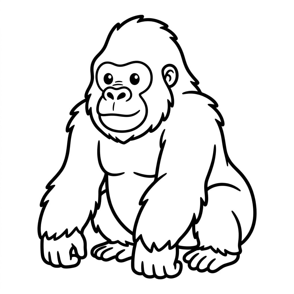 ระบายสี กอริลลานั่ง