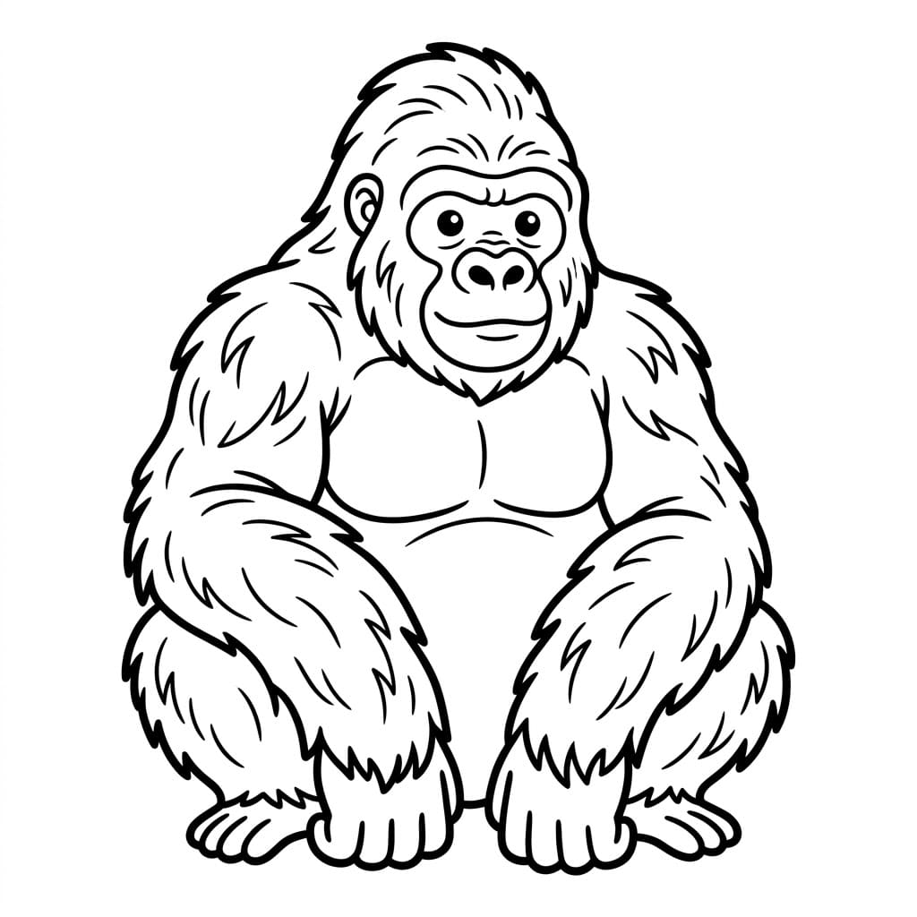 ระบายสี กอริลลานั่งสงบ