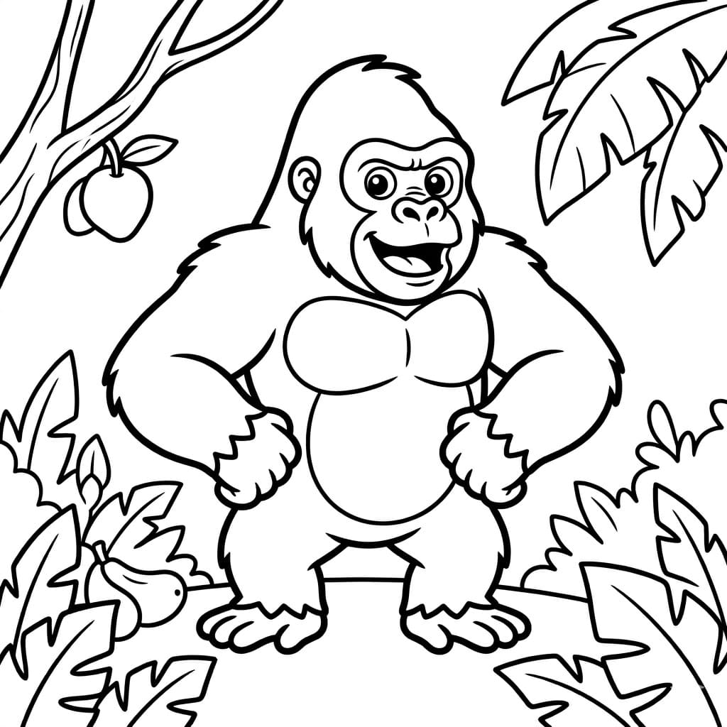 ระบายสี กอริลลาในป่า