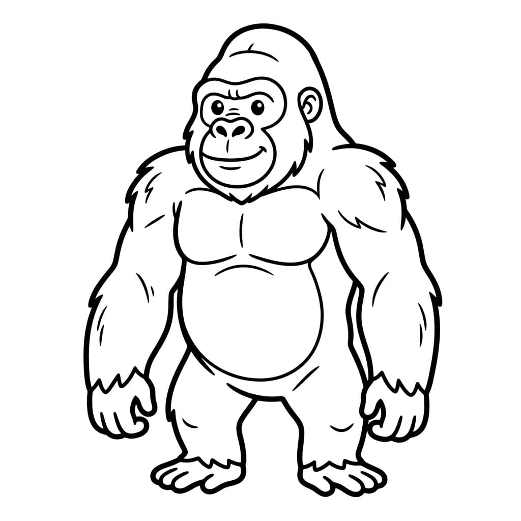 ระบายสี กอริลลายืนเต็มตัว