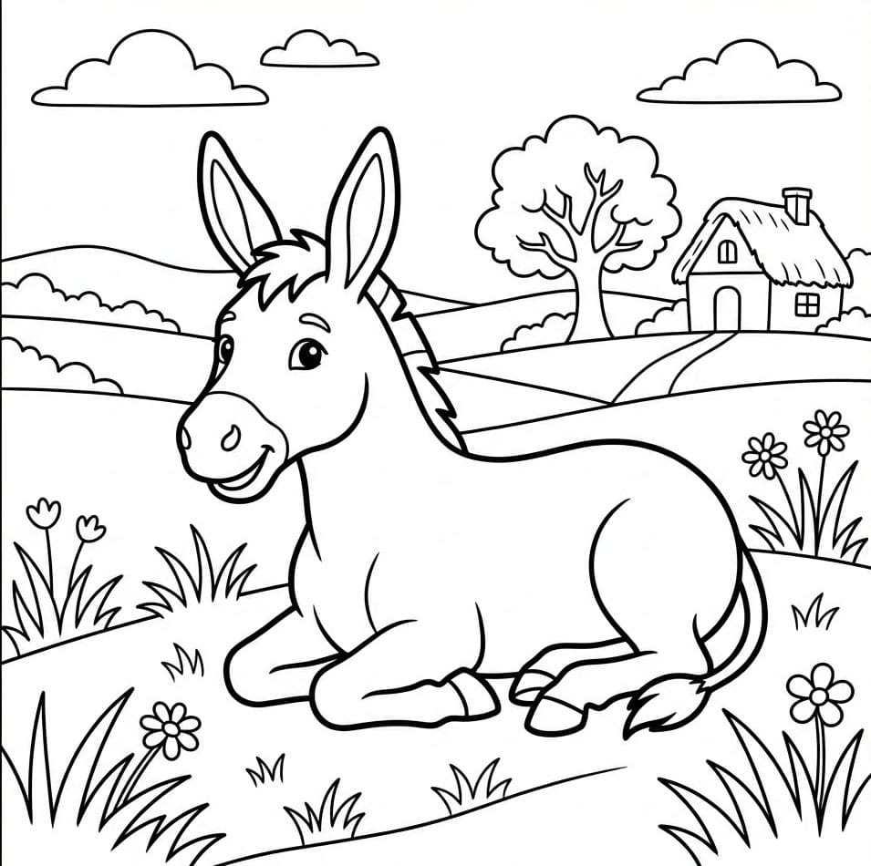 ระบายสี ลานอนในทุ่ง