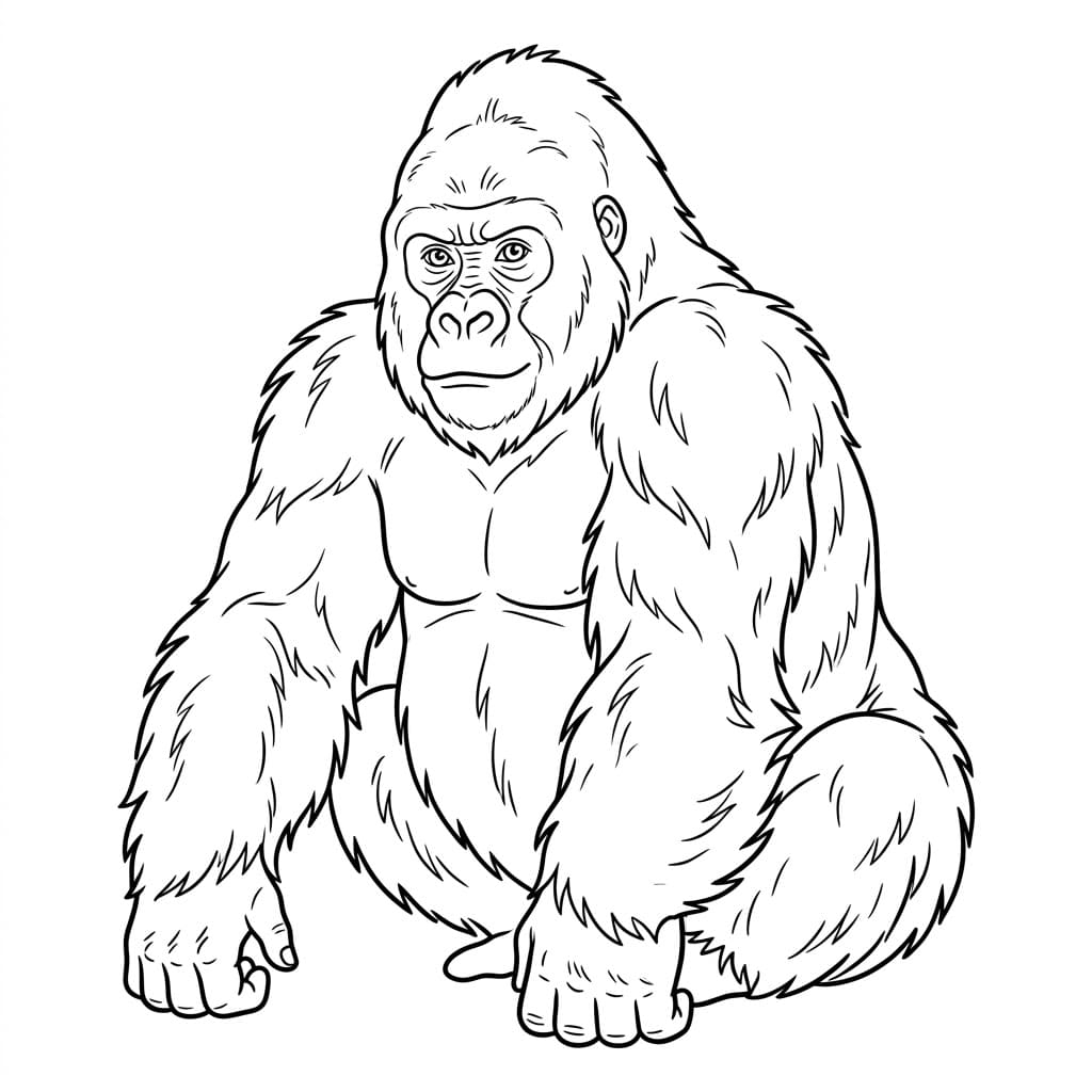 ระบายสี ลายพิมพ์กอริลลา