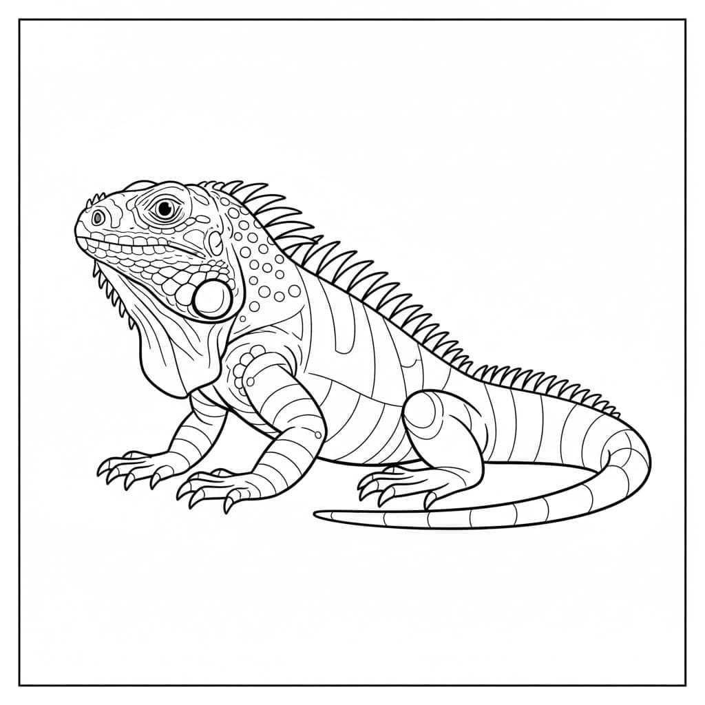 ระบายสี ลายพิมพ์อีกัวน่า