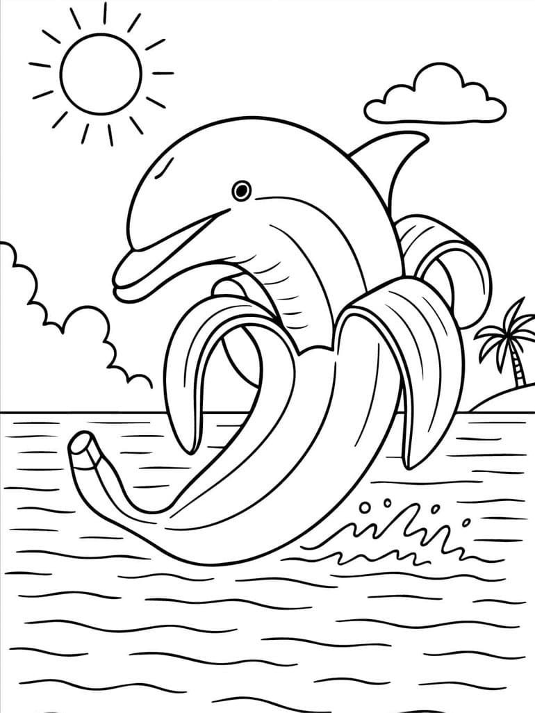 ระบายสี โลมากล้วย