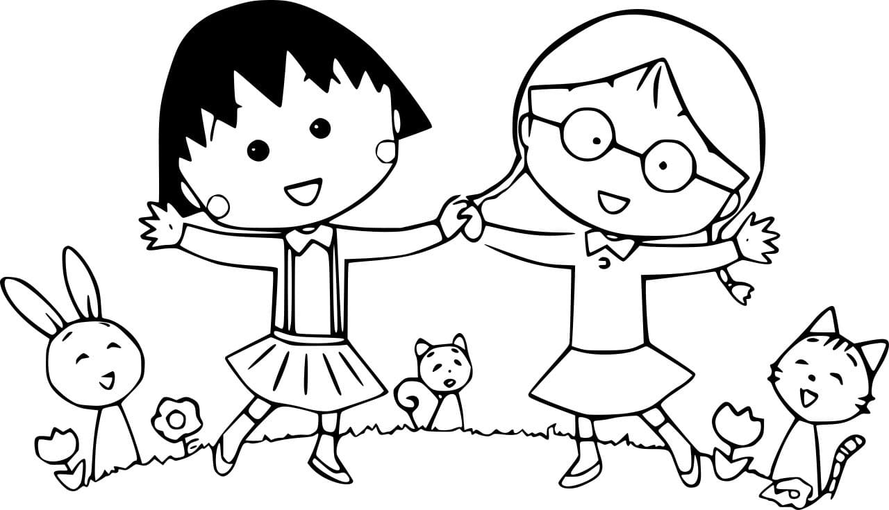 ระบายสี โมโมโกะและทามาเอะกับสัตว์ต่างๆ