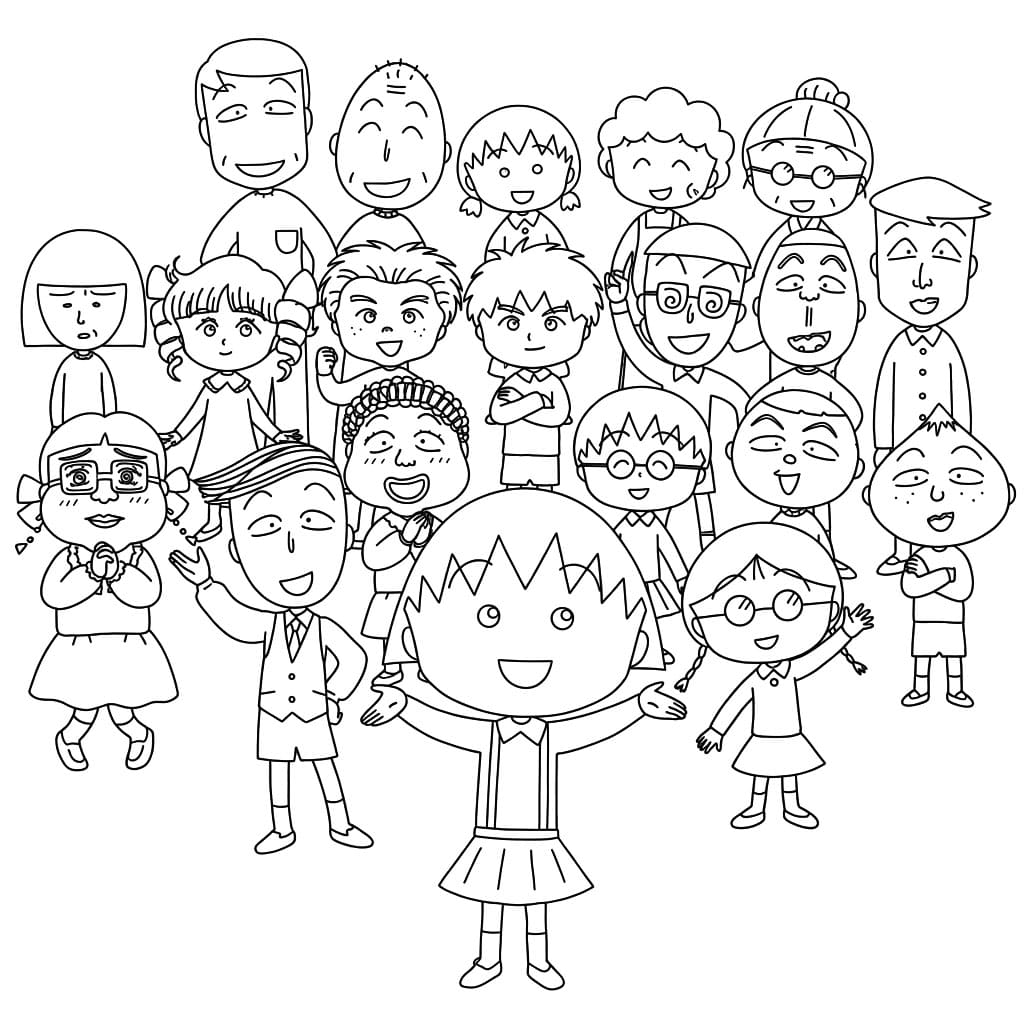 ระบายสี โมรุโกะจังกับครอบครัวและเพื่อนๆ