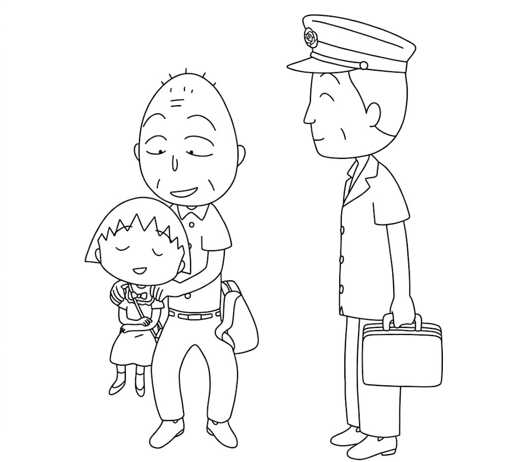 ระบายสี โมรุโกะจังไปโรงเรียนกับคุณพ่อ