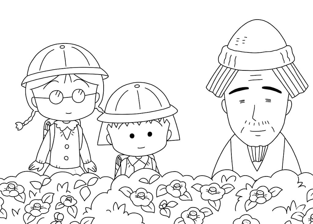 ระบายสี โมรุโกะจังทำงานในสวน