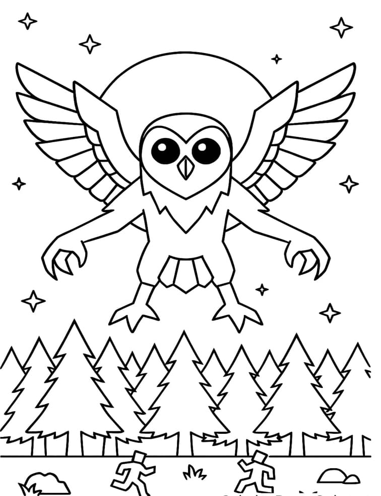 ระบายสี นกฮูกปีศาจ 99 คืนในป่า