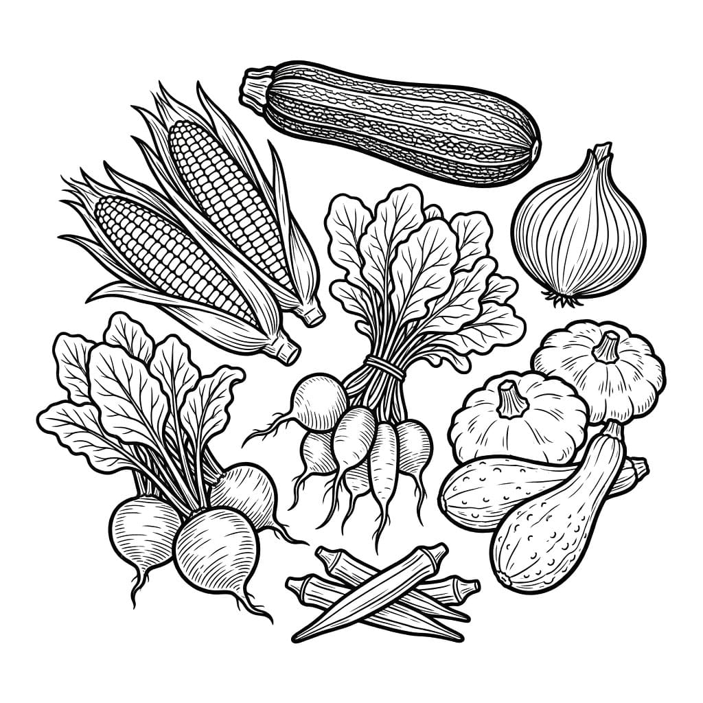 ระบายสี ผักน่ารักรวมมิตร