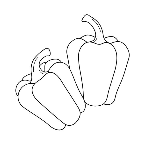 ระบายสี ผักพริกหวาน