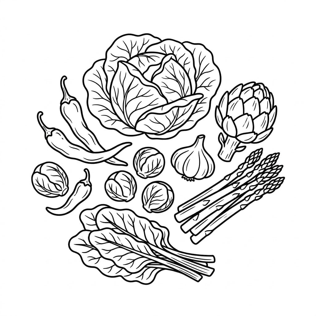 ระบายสี ผักสำหรับเด็ก