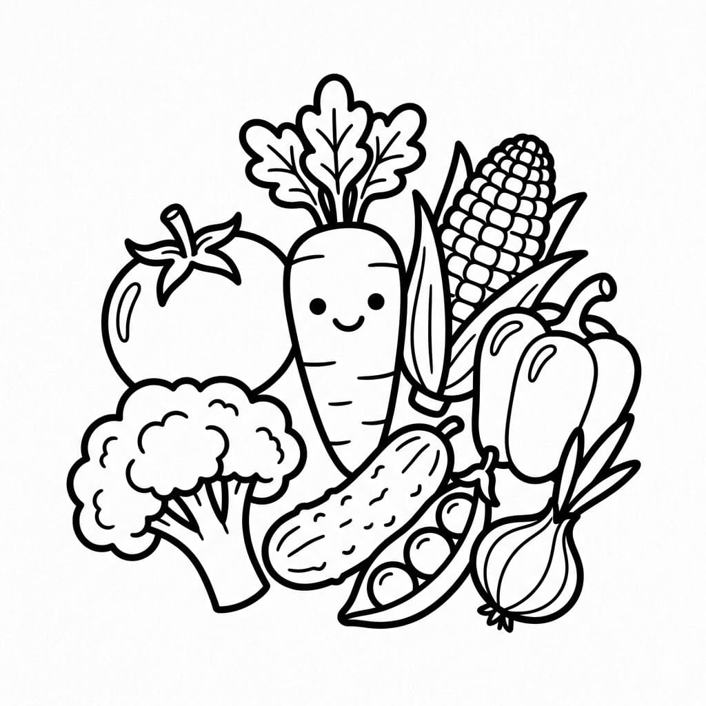 ระบายสี ผัก