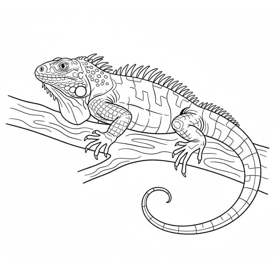 ระบายสี ภาพพิมพ์อีกัวน่าฟรี