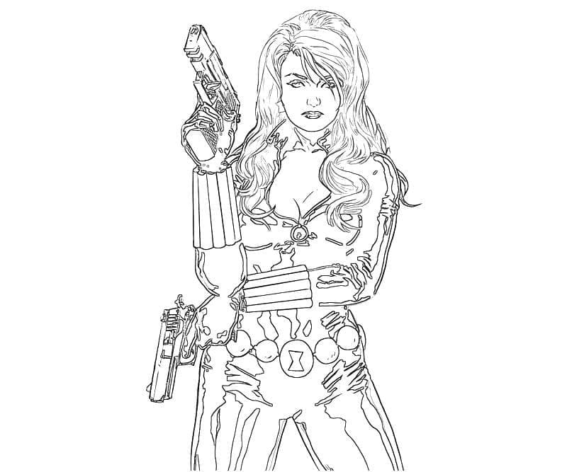 ระบายสี ภาพวาดแบล็ควิโดว์