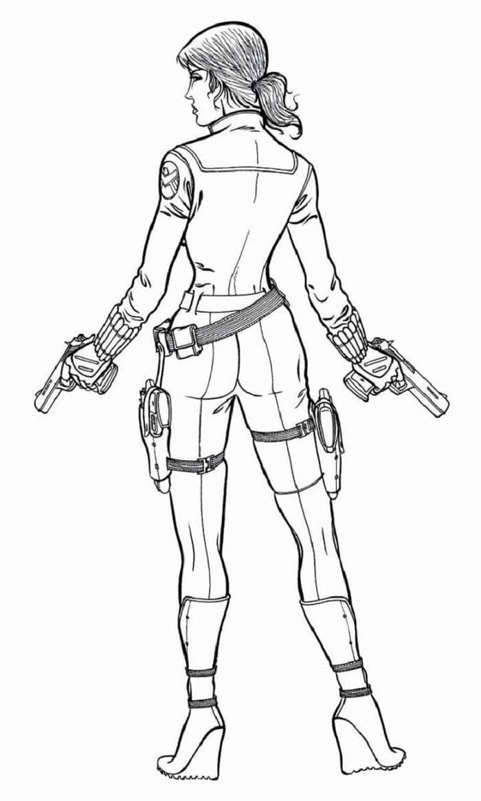 ระบายสี พิมพ์ภาพแบล็ควิโดว์ฟรี