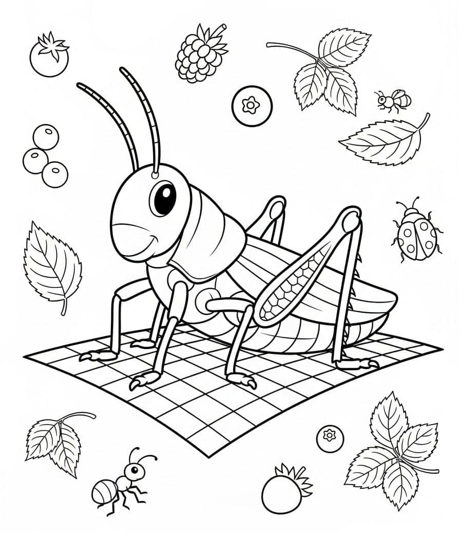 ระบายสี ปิกนิกตั๊กแตน