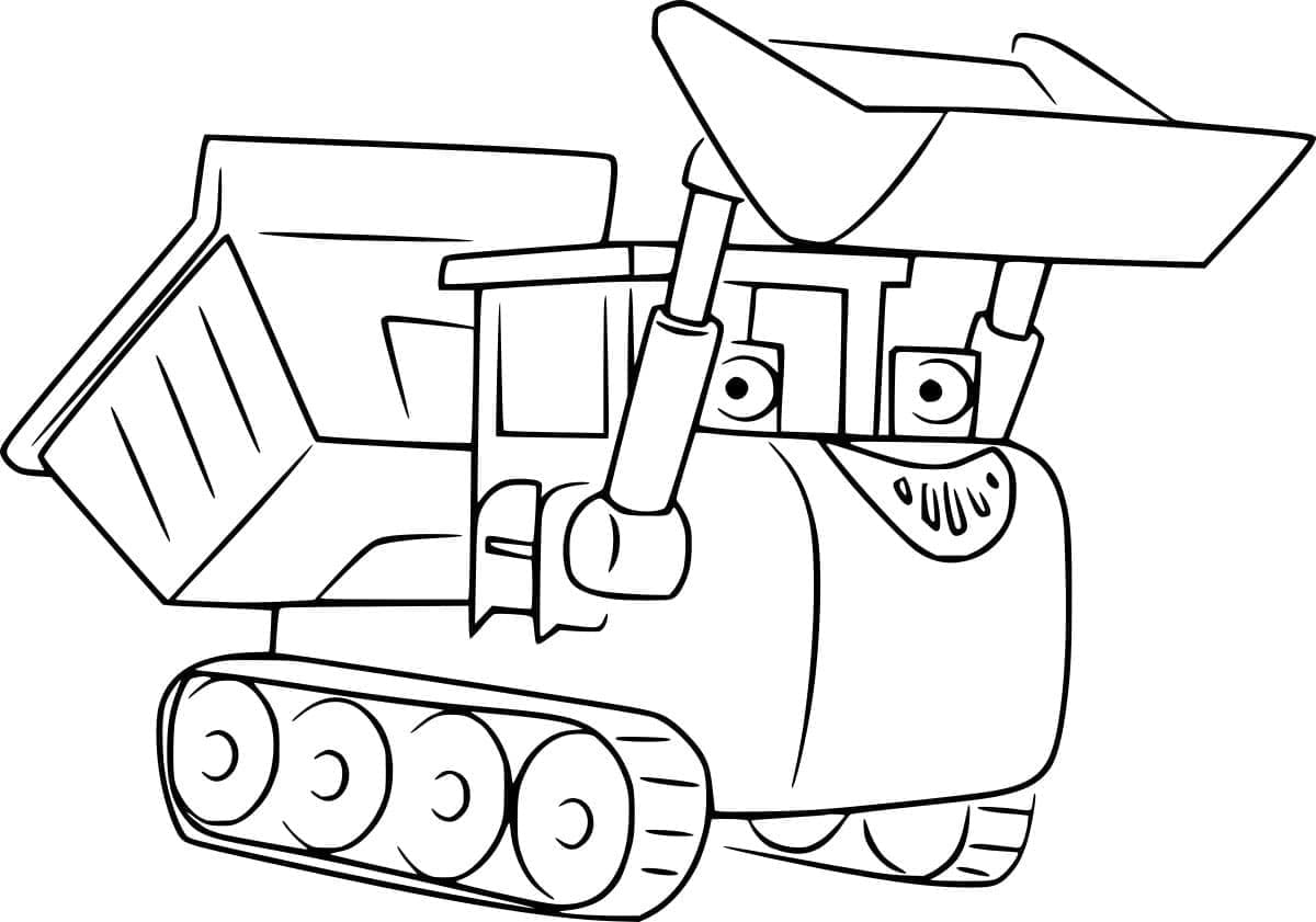 ระบายสี รถดันดินกำลังทำงาน