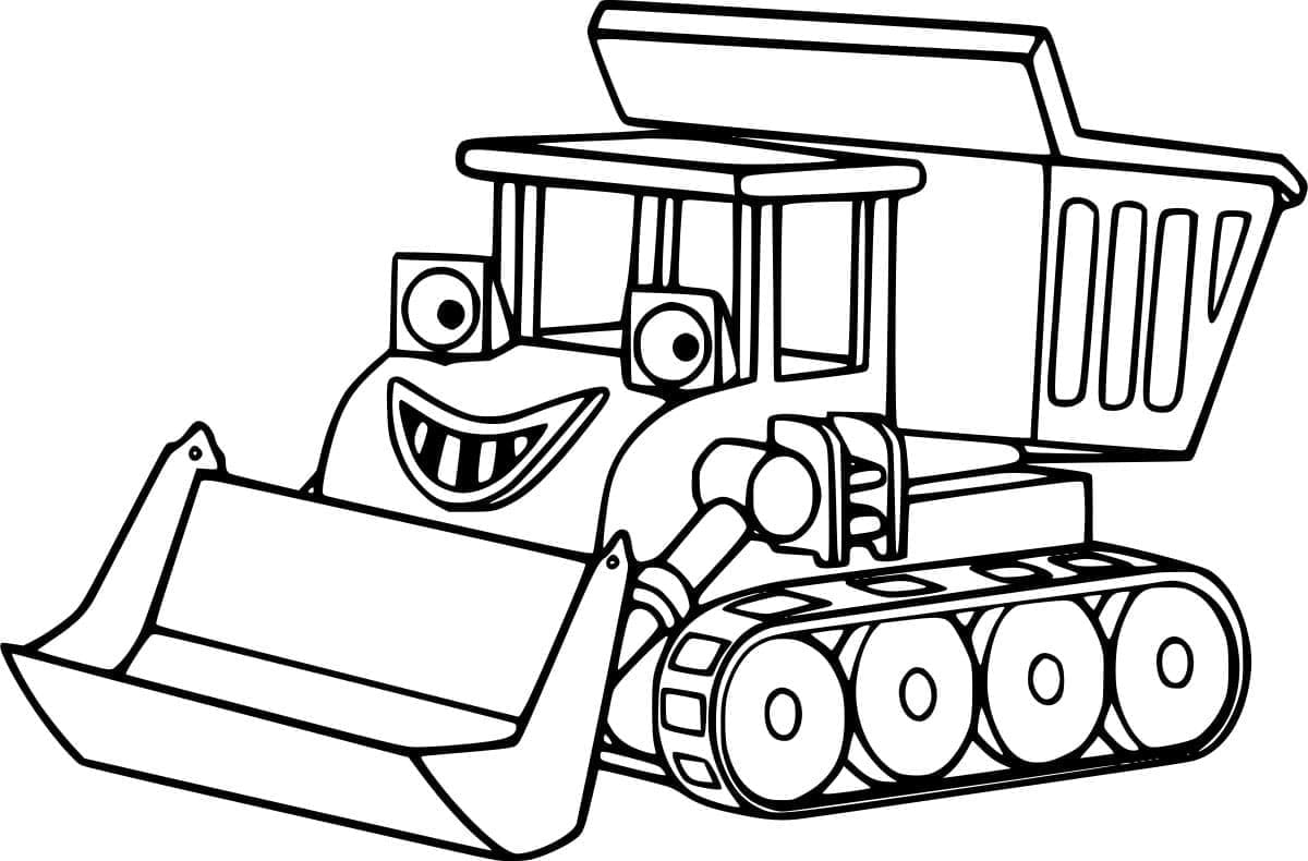 ระบายสี รถดันดินสีแดงโคลน