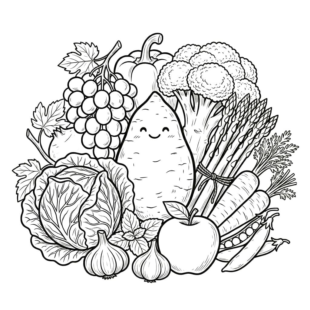 ระบายสี ตะกร้าผักสดใหม่