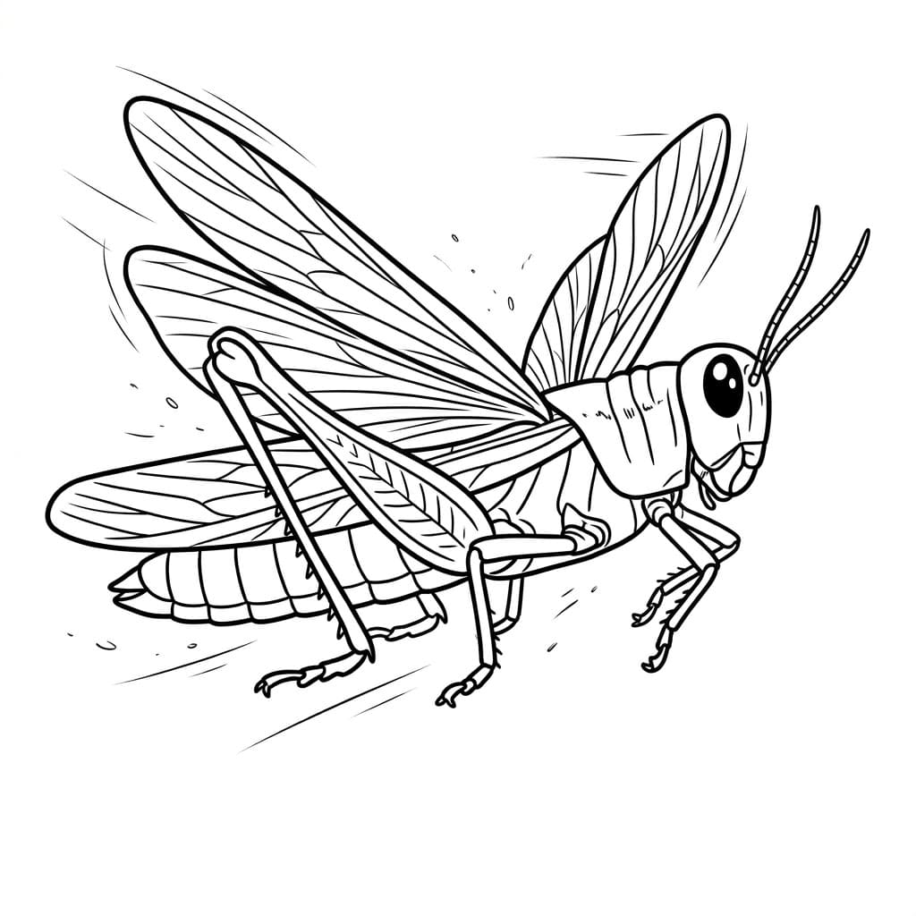 ระบายสี ตั๊กแตนบิน