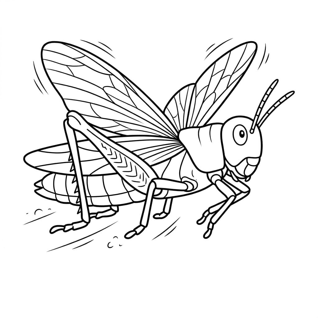 ระบายสี ตั๊กแตนบินตัวเก่า