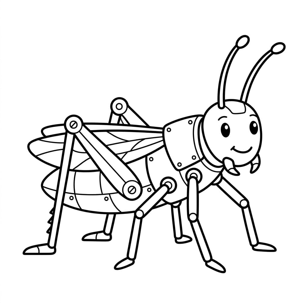 ระบายสี ตั๊กแตนหุ่นยนต์