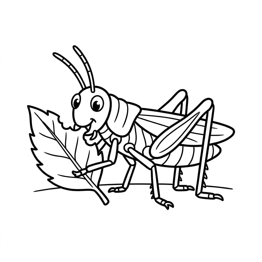 ระบายสี ตั๊กแตนกำลังกิน