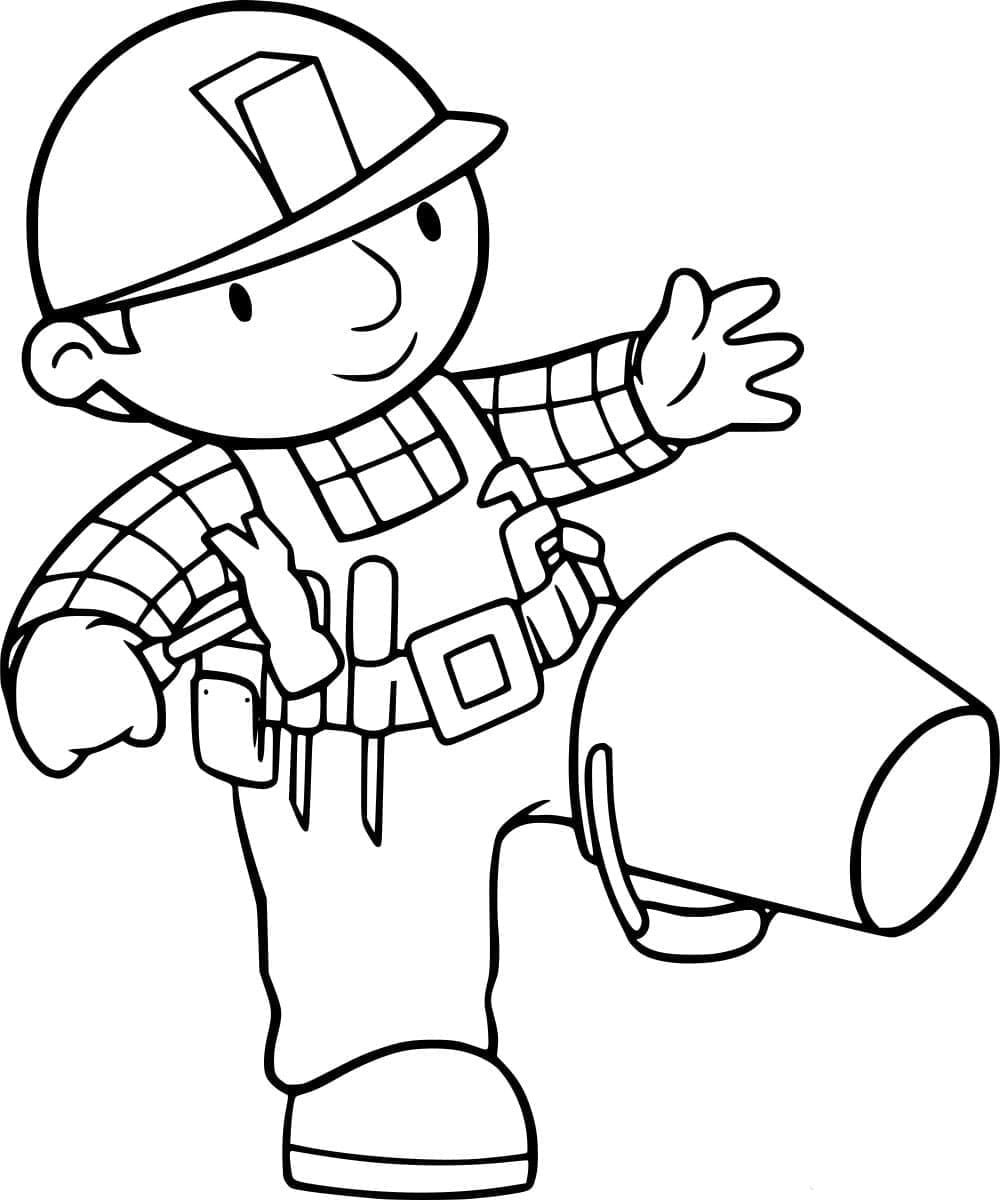 ระบายสี เท้าของบ็อบติดอยู่ในถัง