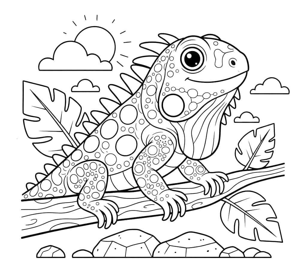 ระบายสี อีกัวน่าการ์ตูน