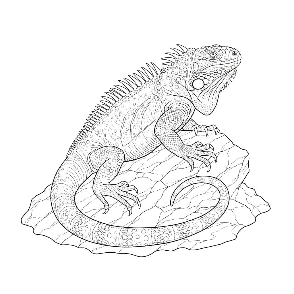 ระบายสี อีกัวน่าสำหรับพิมพ์ฟรี