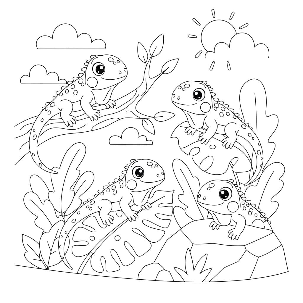 ระบายสี อีกัวน่าตัวเล็กฟรี