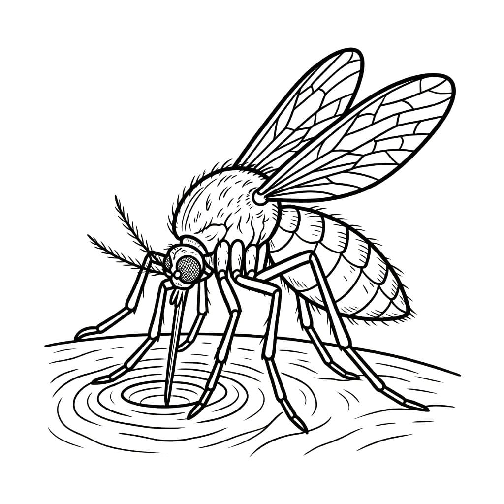 ระบายสี ยุงดูดน้ำ