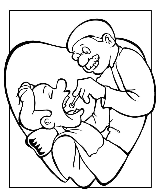 ระบายสี แบบฟอร์มทันตแพทย์ที่สามารถพิมพ์ได้