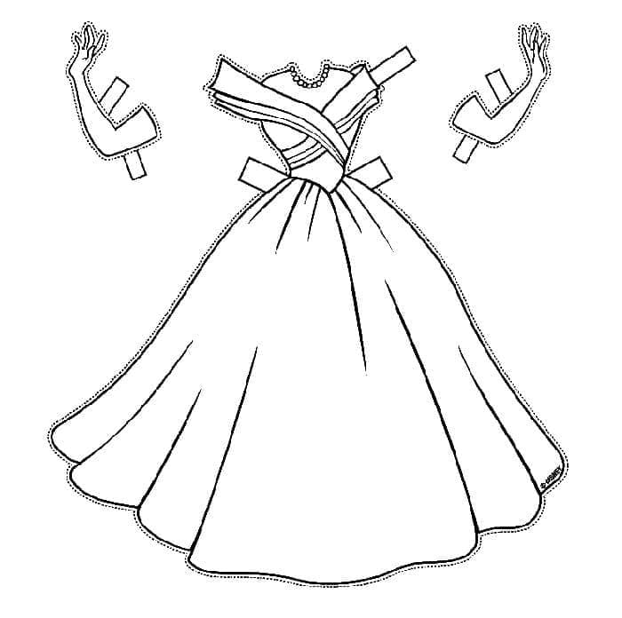 ระบายสี แบบพิมพ์ชุดเดรสสำหรับเด็กผู้หญิง