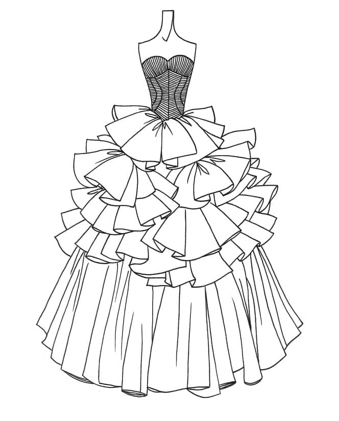 ระบายสี แบบพิมพ์ชุดเดรสสวยๆ ฟรี