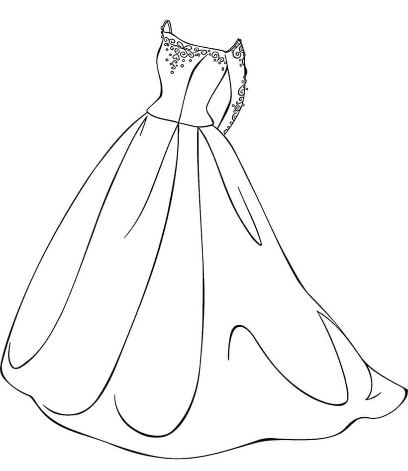 ระบายสี ชุดเดรสแบบพิมพ์ได้