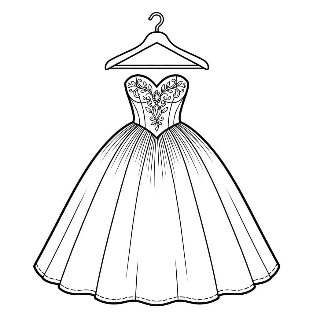 ระบายสี ชุดเดรสเจ้าหญิงฟูฟ่อง