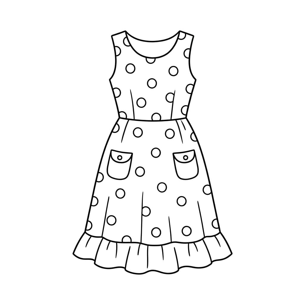 ระบายสี ชุดเดรสลายจุดน่ารัก