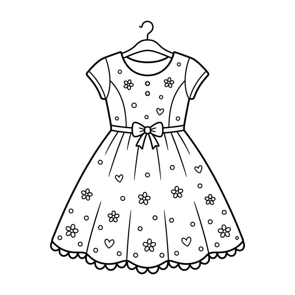 ระบายสี ชุดเดรสลายดอกไม้หวาน